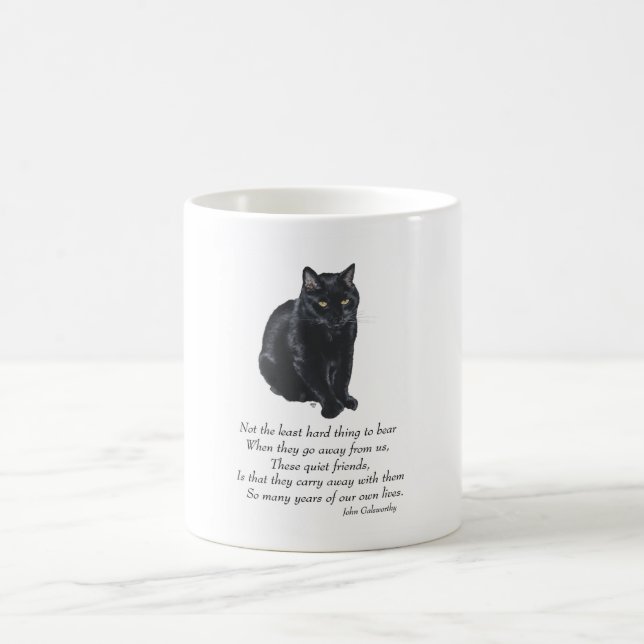 Svart Katt Regnbågsbro Kaffemugg (Center)