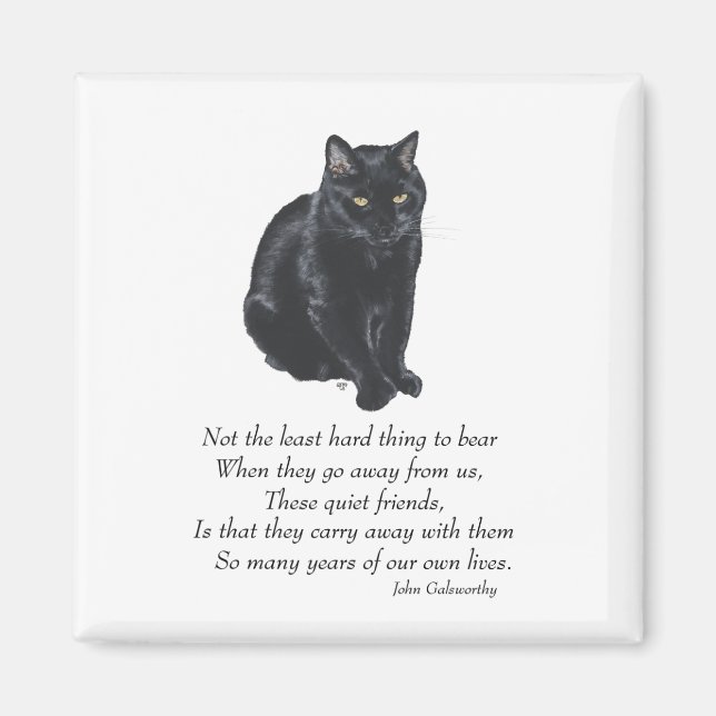 Svart Katt Regnbågsbro Magnet (Framsidan)