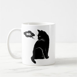 Svart katt säger nej – Rolig kattmamma Kaffemugg