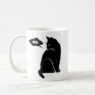 Svart katt säger nej – Rolig kattmamma Kaffemugg