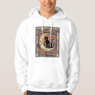 Svart Katt Sällskap Katt Svart Katt Vintage Vektor Hoodie