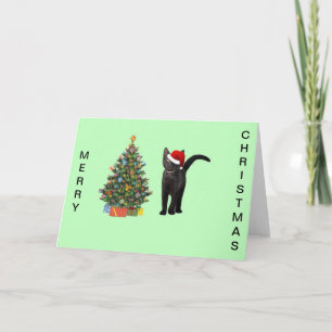 Svart katt Samta Helgkort