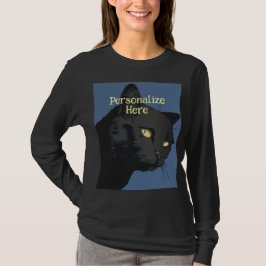 Svart katt sarkastisk kuslig vintage illustration t shirt