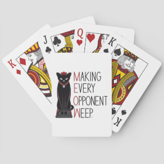 Svart katt-schackpjäs med text casinokort