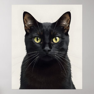 Svart Katt Sidovy Poster