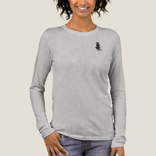 Svart katt Siluett kvinnor grå långärmad skjorta T Shirt