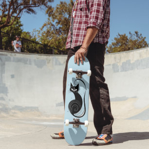 SVART KATT SKATEBOARD BLÅ DECK