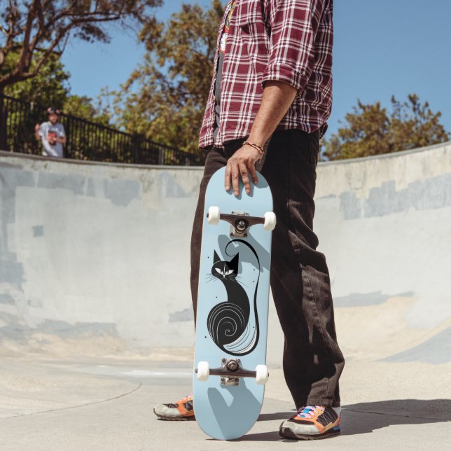 SVART KATT SKATEBOARD BLÅ DECK (Utomhus 2)