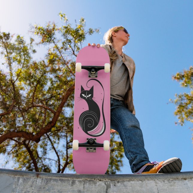 SVART KATT SKATEBOARD ROSA DECK (Utomhus 1)