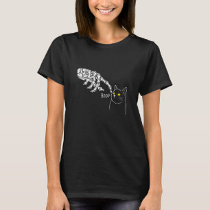 Svart katt Skelett Hand Boop Halloween T Shirt