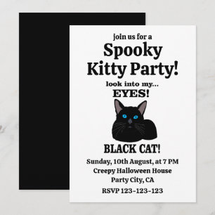 Svart Katt Skräckinjagande Kitty Fest Black Cat Inbjudningar