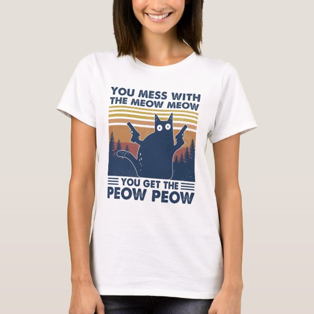 Svart katt som du  med får du  t shirt (Framsida)