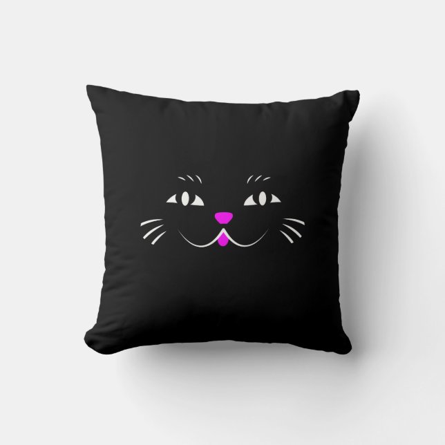Svart katt som håller ögonen på dig kudde (Framsida)