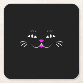 Svart katt som håller ögonen på dig underlägg papper kvadrat