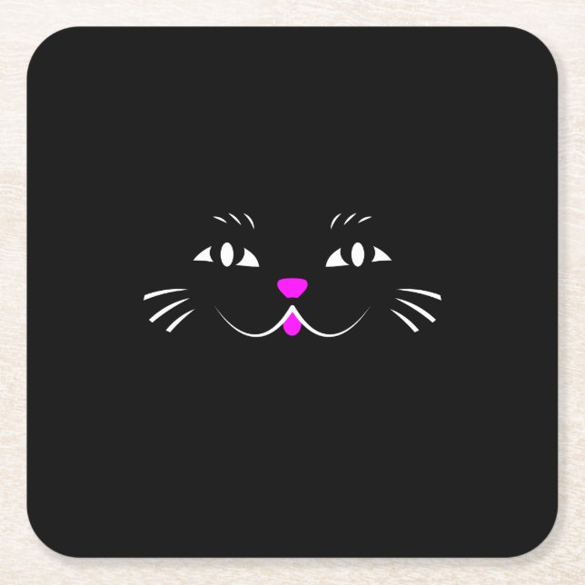 Svart katt som håller ögonen på dig underlägg papper kvadrat (Framsidan)