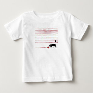 Svart katt som leker med en ullboll illustration t shirt