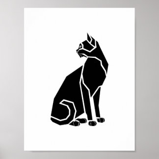 Svart katt som tittar tillbaka poster