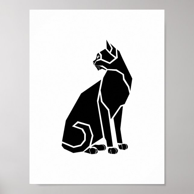 Svart katt som tittar tillbaka poster (Framsidan)