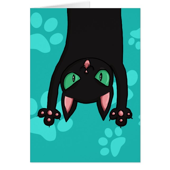 Svart katt som ut hoppar OBS kort (Framsidan)