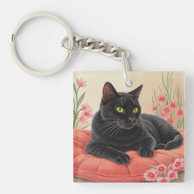 Svart katt som vilar (Framsidan)