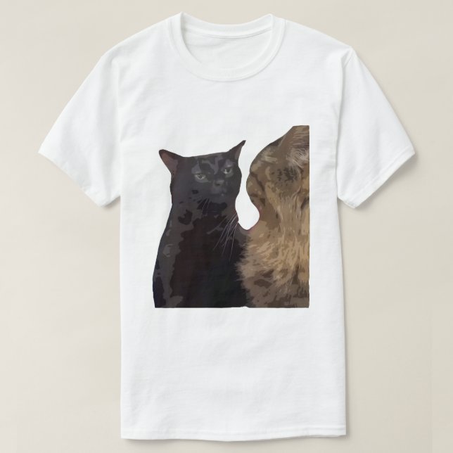 Svart katt som zonar ut t shirt (Design framsida)