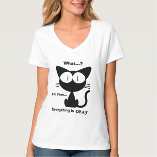 Svart katt, söt katt, kattmönster, modern  t shirt