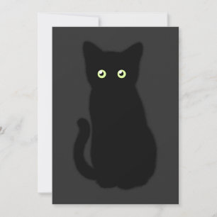 Svart katt, söt kattunge, spöklik rolig inbjudningar