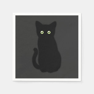 Svart katt, söt kattunge, spooktaculär roligt pappersservett