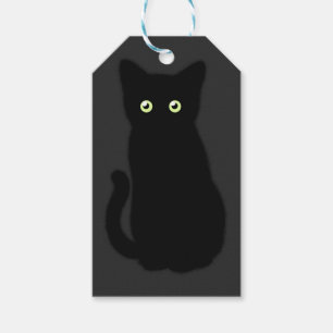 Svart katt, söt kattunge, spooktaculär roligt presentetikett