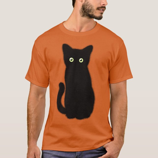 Svart katt, söt kattunge, spooktaculär roligt t shirt (Framsida)