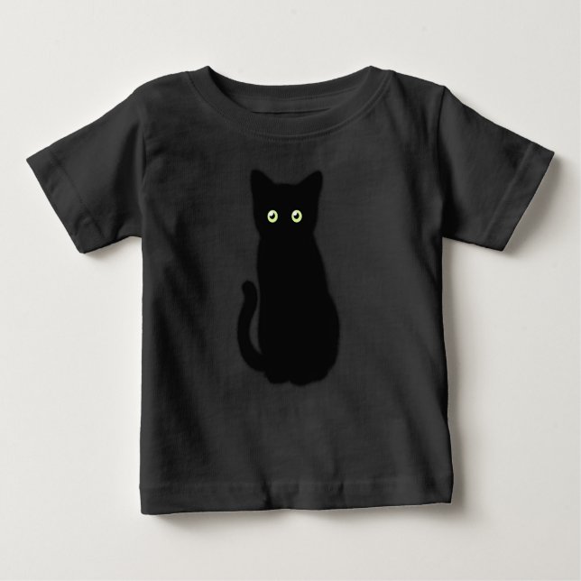 Svart katt, söt kattunge, spooktaculär roligt t shirt (Framsida)