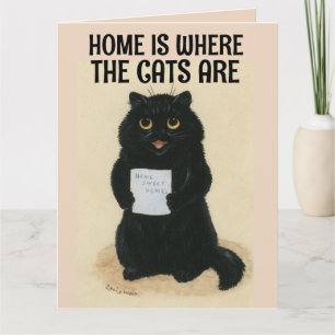 SVART KATT SÖT TOMT VINTAGE GRATTISKORT KORT