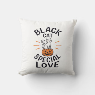 Svart katt speciell kärlek Halloween katt vektor d Kudde