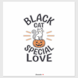 Svart katt speciell kärlek Halloween kattvektordes Klistermärken