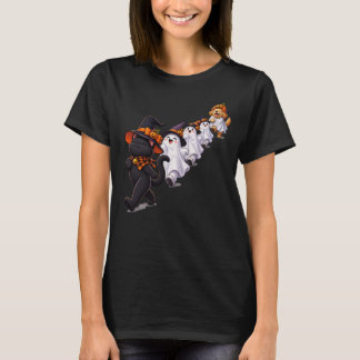 Svart katt spökparad Halloween rolig katt T Shirt