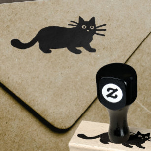 Svart katt stämpel