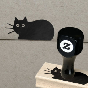 Svart katt stämpel