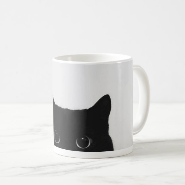 Svart Katt Stare Mugg (Framsida höger)