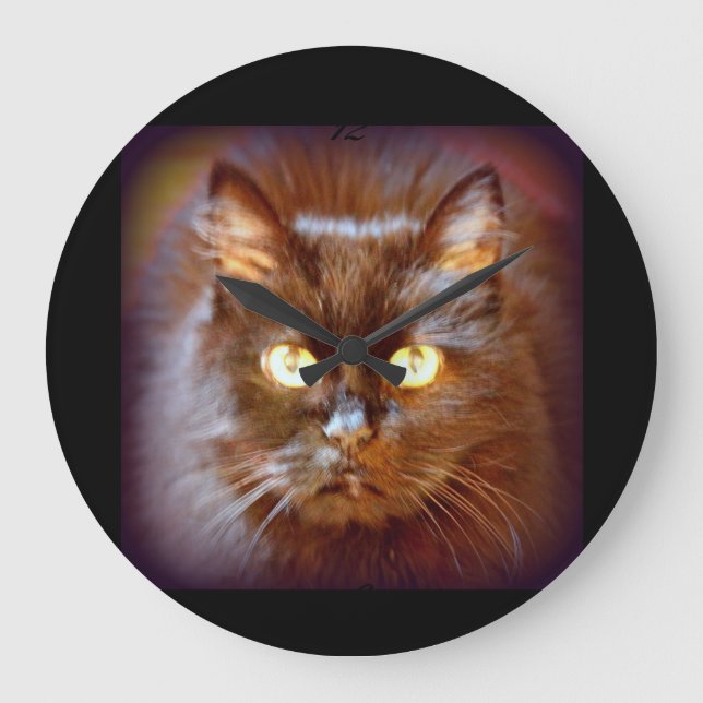 Svart katt stor klocka (Framsida)