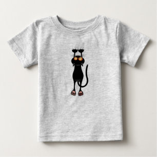 Svart katt t shirt