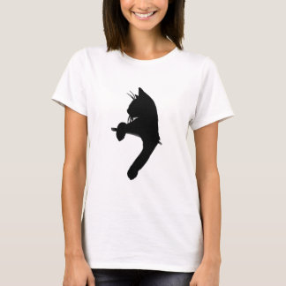 Svart katt t shirt