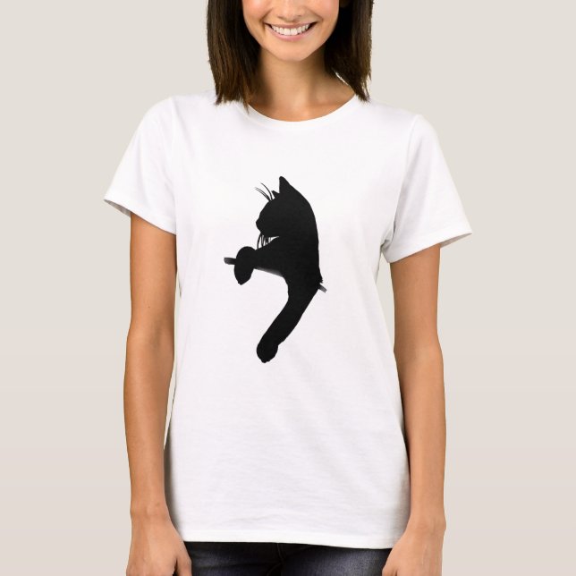 Svart katt t shirt (Framsida)
