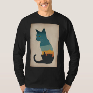 Svart katt t shirt