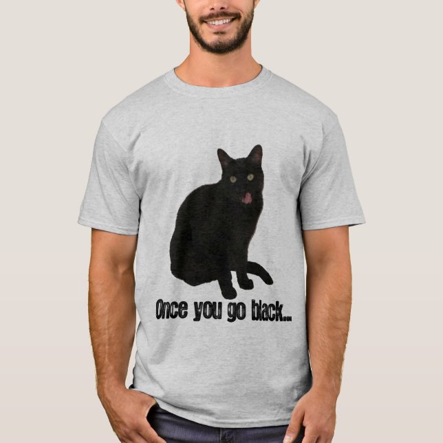 svart katt t-shirt (Framsida)