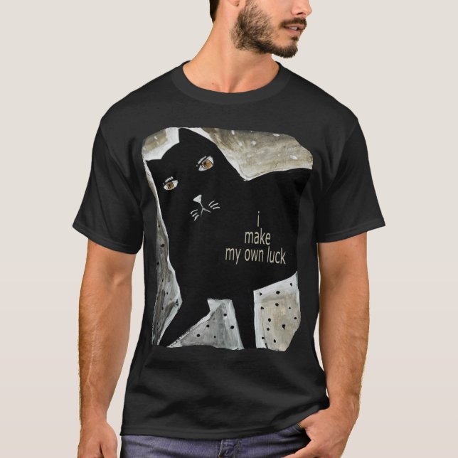 Svart katt t shirt (Framsida)