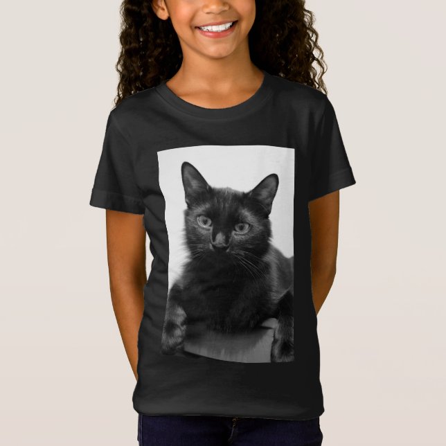 Svart katt t shirt (Framsida)