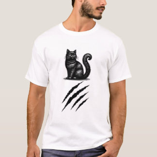 svart katt t shirt