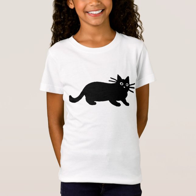 Svart katt t-shirt (Framsida)