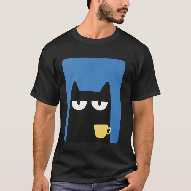 Svart katt t shirt (Framsida)