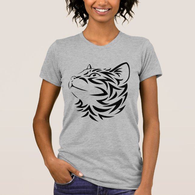 svart katt t shirt (Framsida)